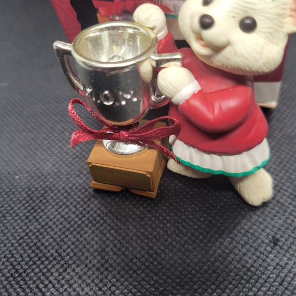 Hallmark Keepsake Ornament - Red and White Bear with Trophy - Picture 2 of 3